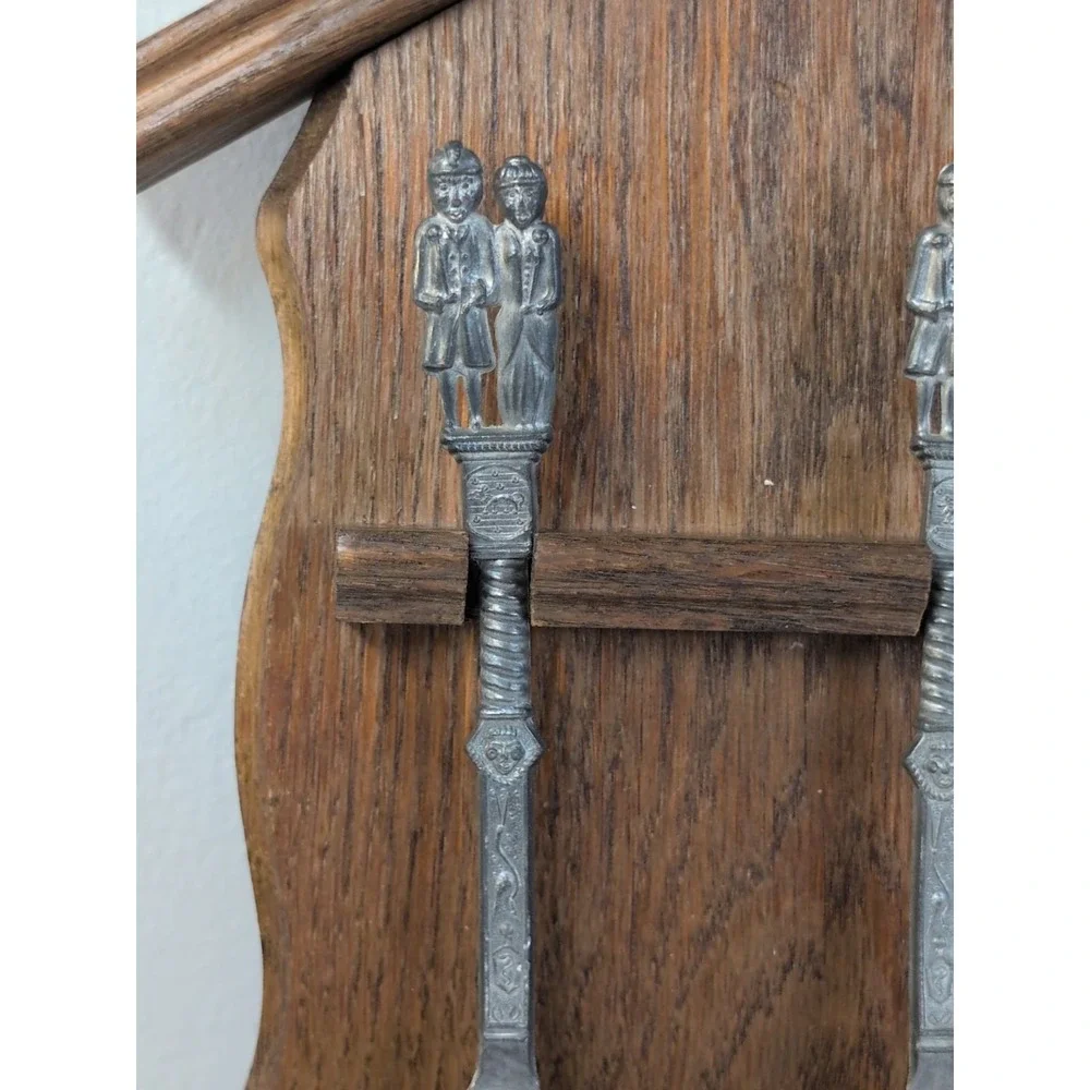 Kassack-Zinn Germany Decorative Pewter Collector‎ Spoon and Display Rack Set